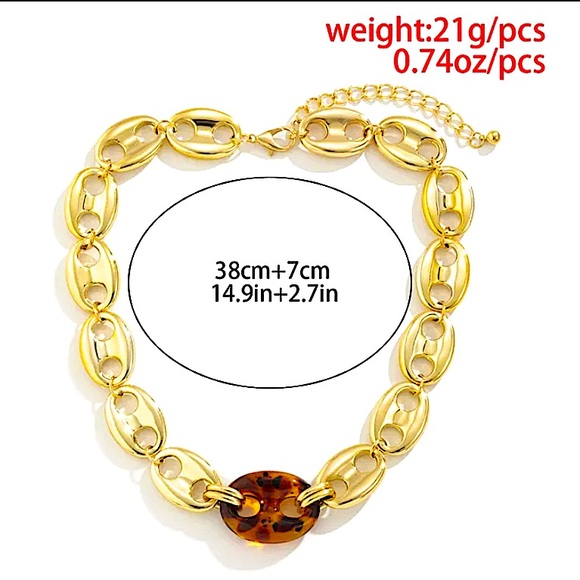 Gold Mariner Pignose Coffee Bean Exaggerated Statement Necklace - Picture 13 of 13